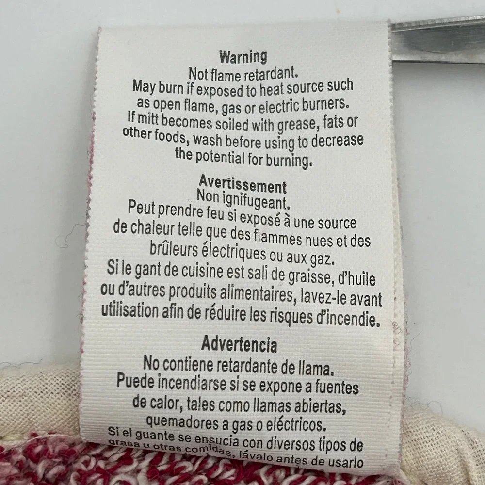 Pampered Chef Oven Mitt 100% Cotton Terry Cloth Cranberry Red Retired 1329